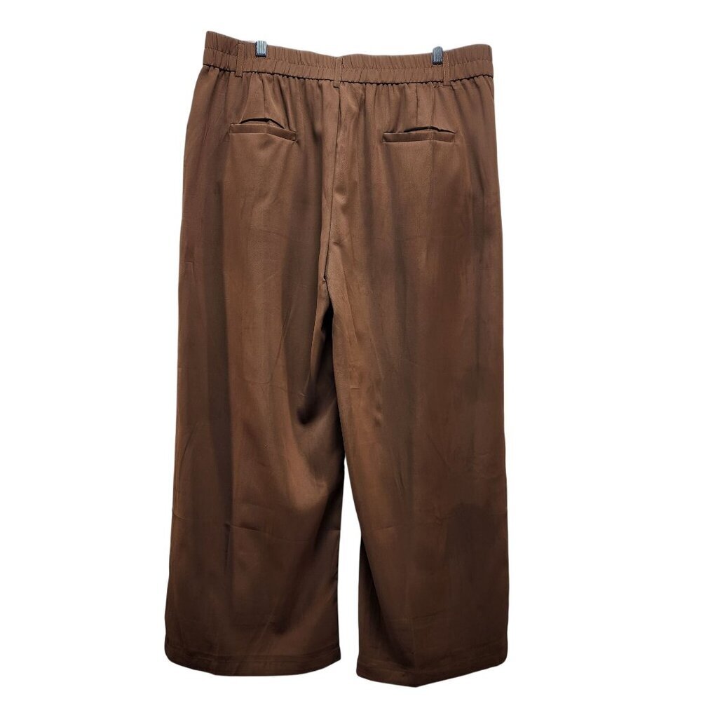 Wide-Leg Brown Womens Dress Pants Size 2XL - Picture 4 of 9